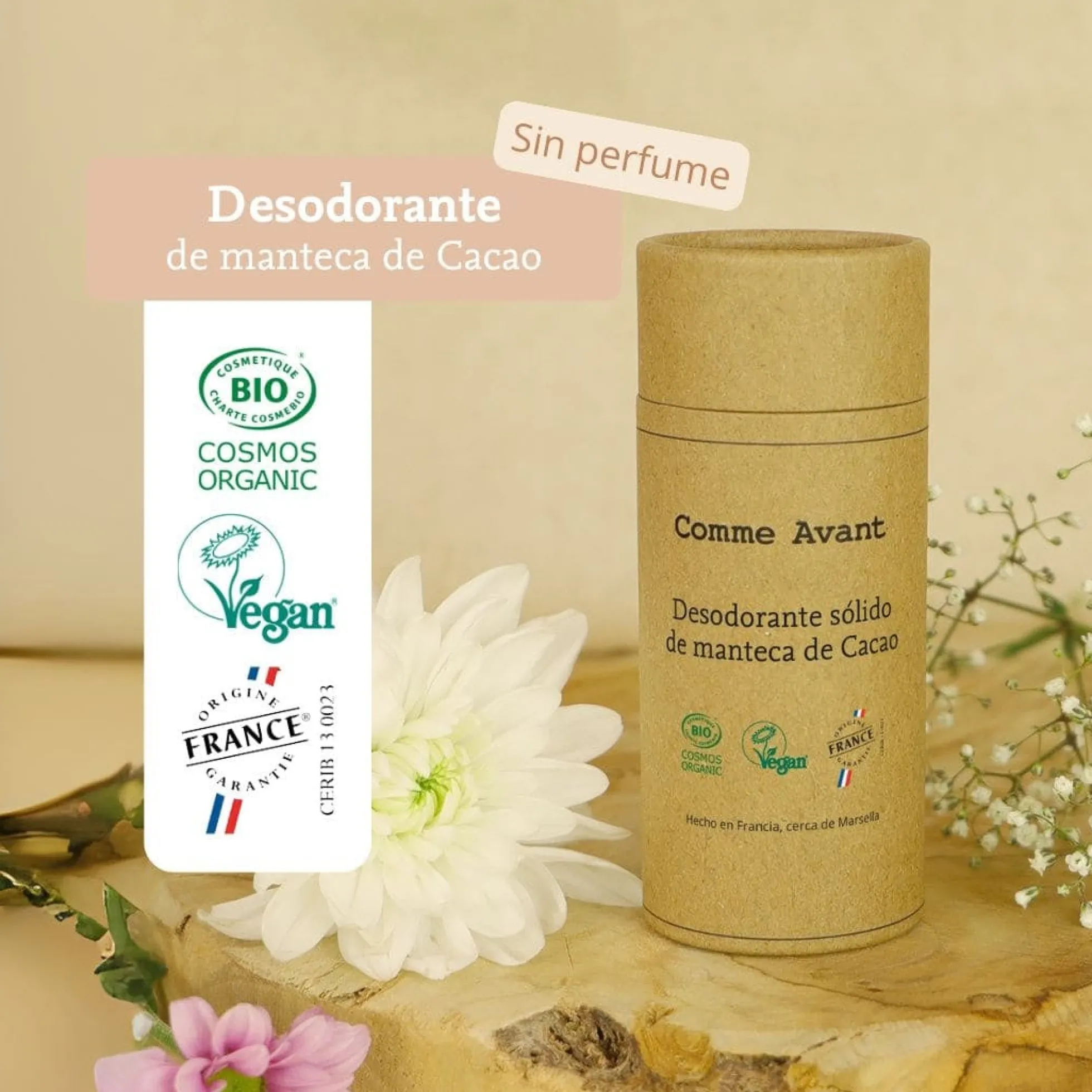 Desodorante sólido con manteca de cacao Comme Avant 60 g