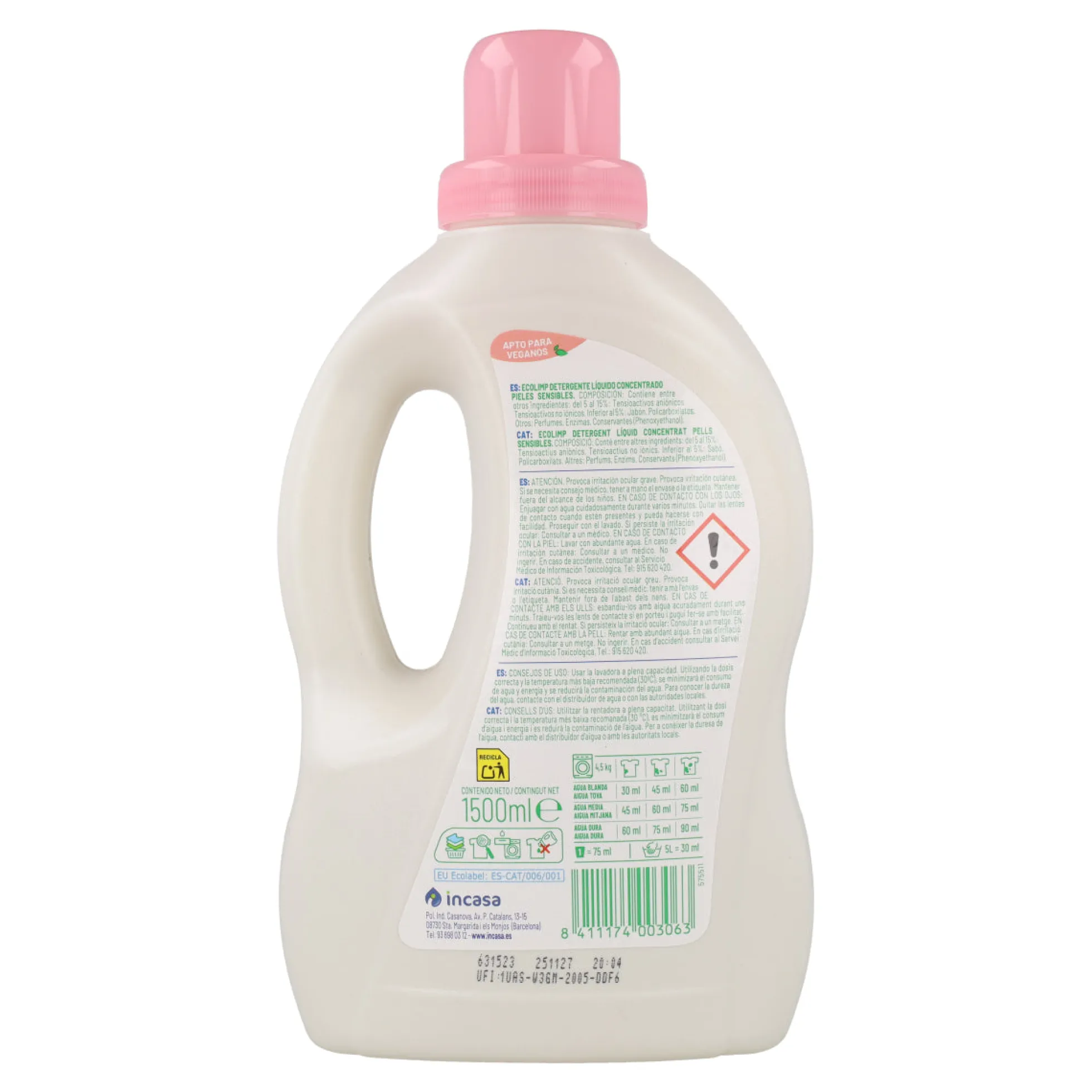 Detergente Liquido Pieles Sensibles Mimidu ECO 25 dosis