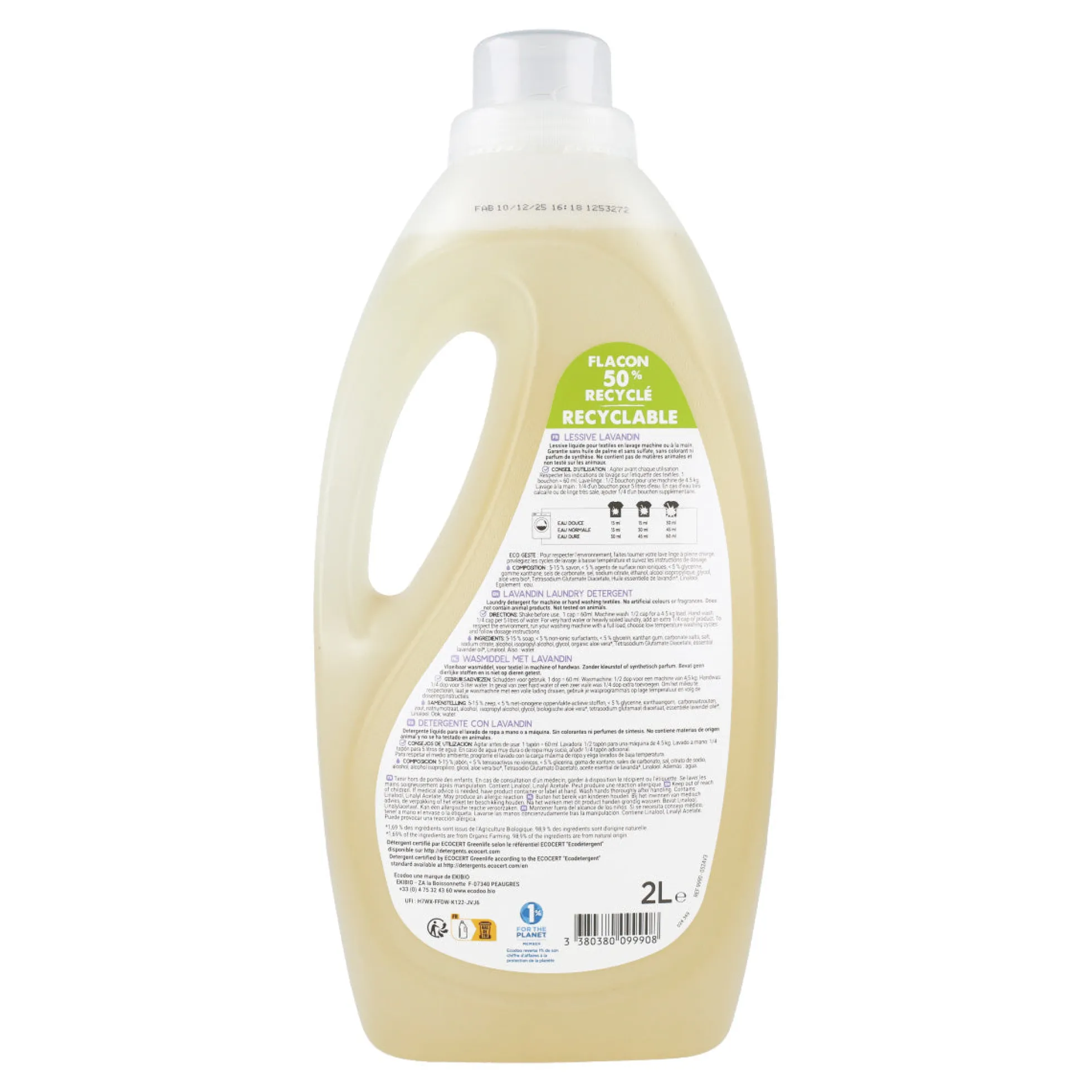 Detergente Líquido Lavandín Ecodoo 2L