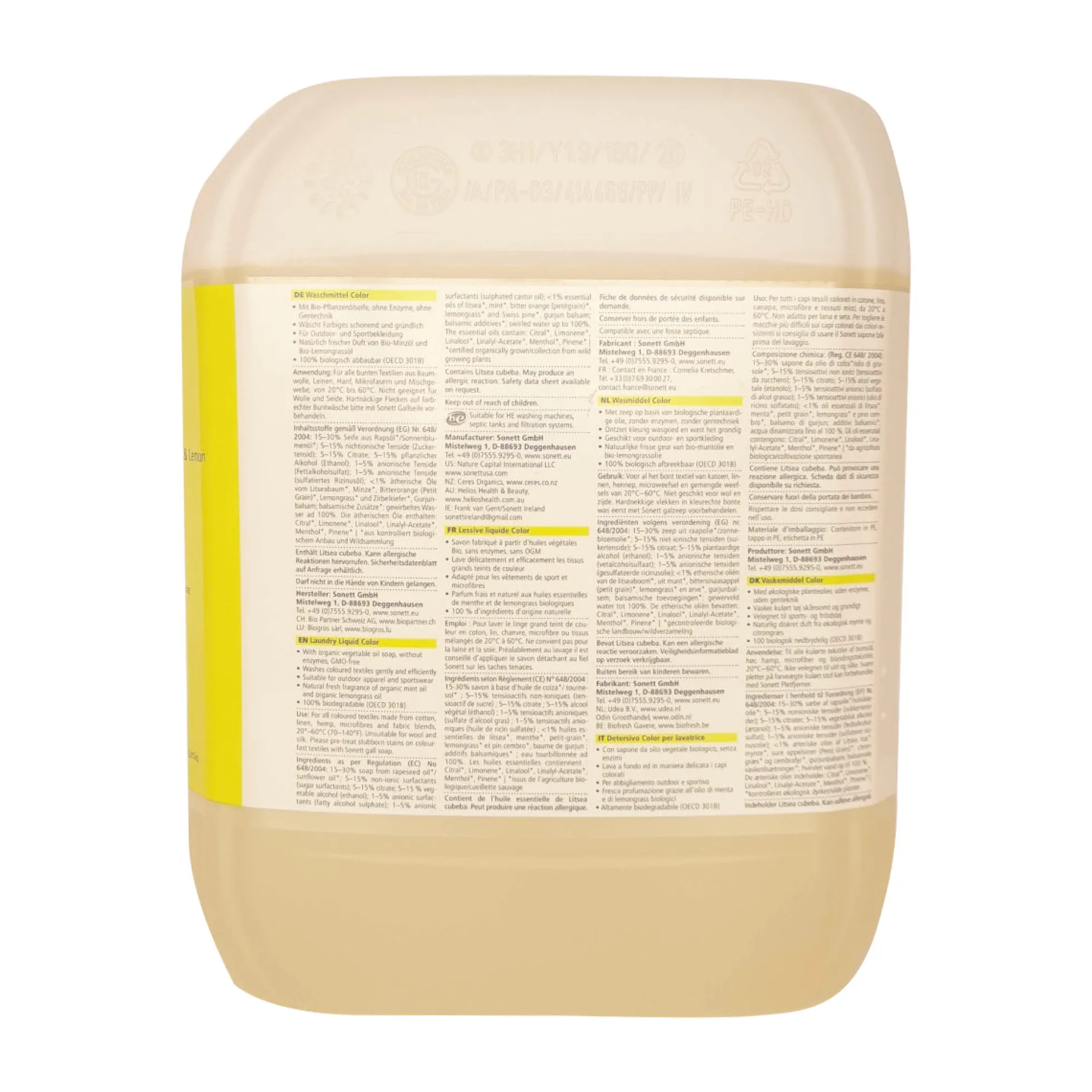 Detergente líquido ropa color Sonett 10L