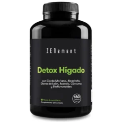 Detox Hígado con cardo mariano + alcachofa + diente de león + acerola + cúrcuma y bioflavonoides Zenement,180 comprimidos