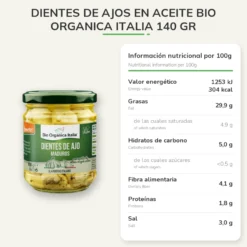 Dientes de Ajos en aceite Bio Organica Italia 140 gr