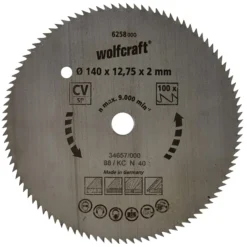Discos de sierra circular cortes finos Wolfcraft 190 x 16 mm 100 dientes