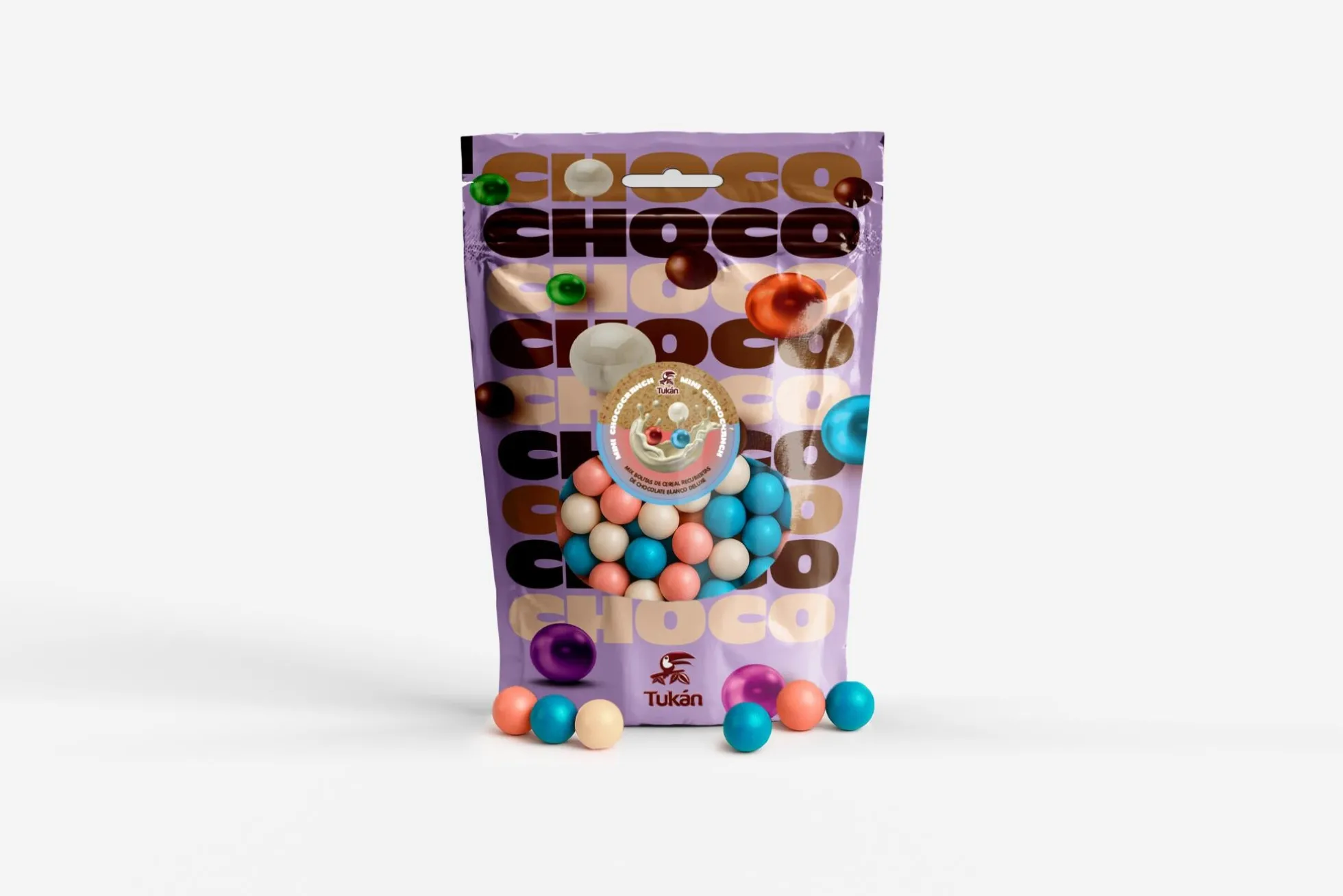 Doypack Mini Chococranch Blancas Deluxe Rosa + Perla + Azul 140g