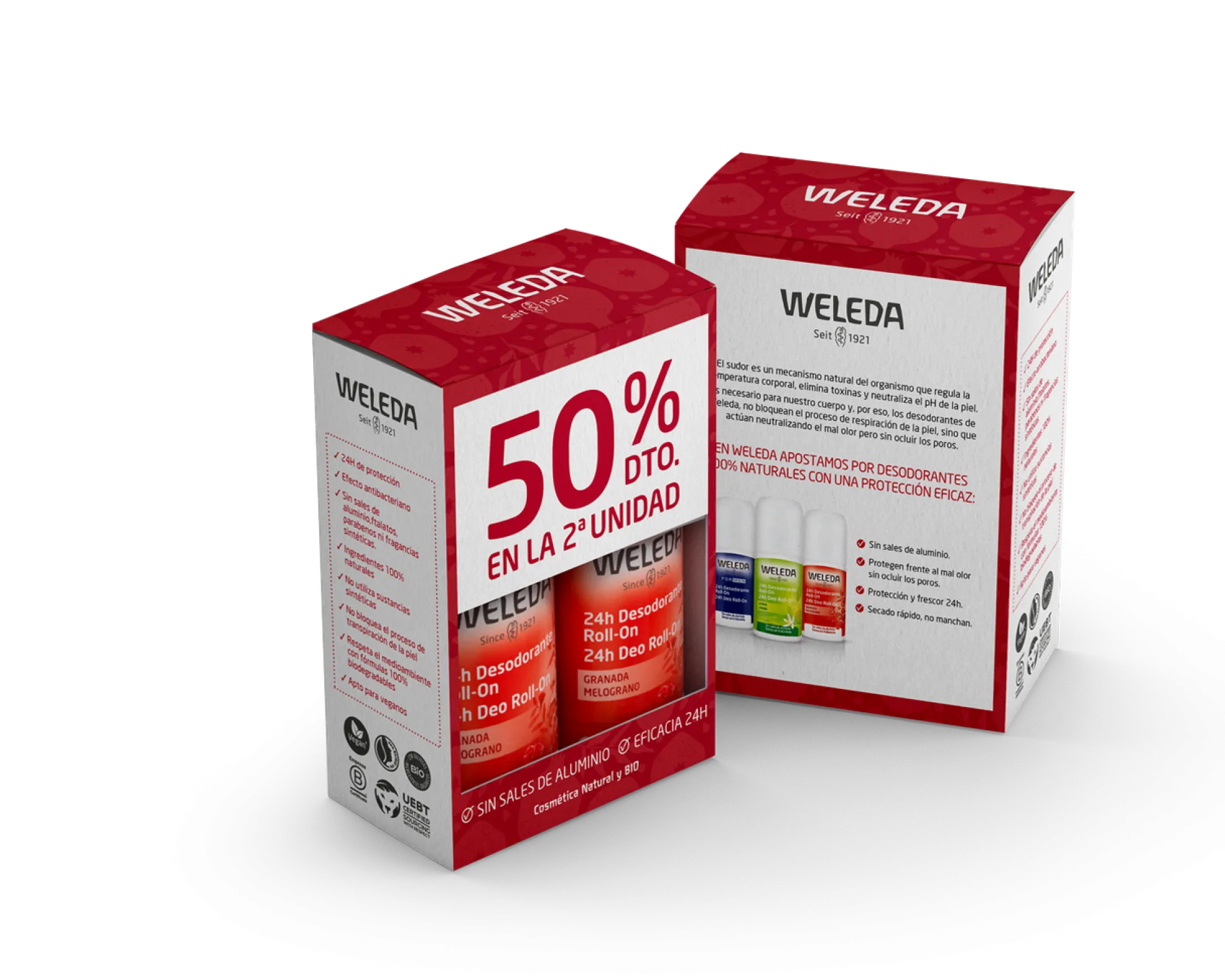 Duplo Desodorante Roll-on Granada 50ml Weleda