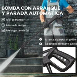Durhand Hidrolimpiadora 1600w Caudal 432l/h Bomba De Aluminio Presión De 130 Bar