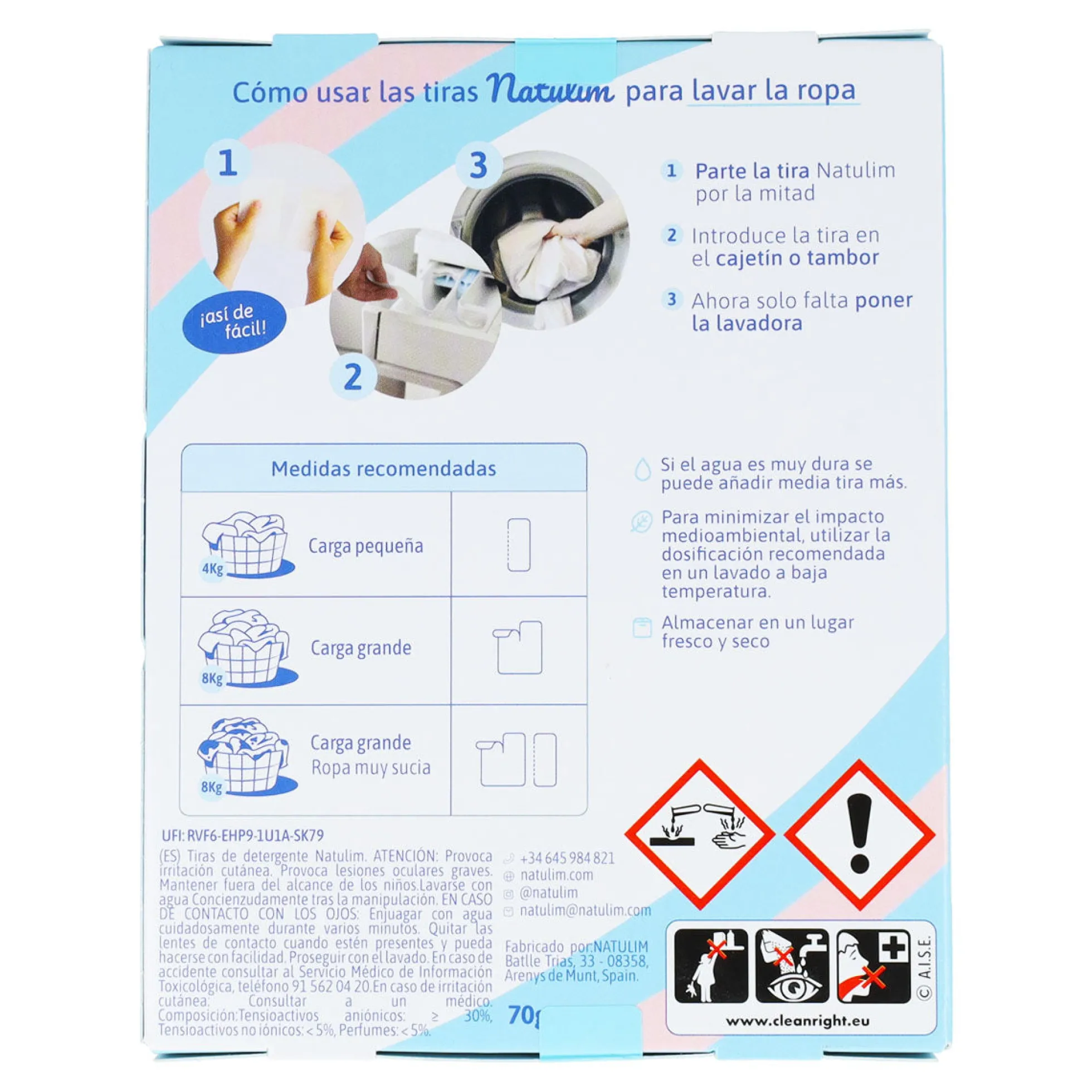 Eco Tiras de Lavar Floral, Natulim, 40 lavados