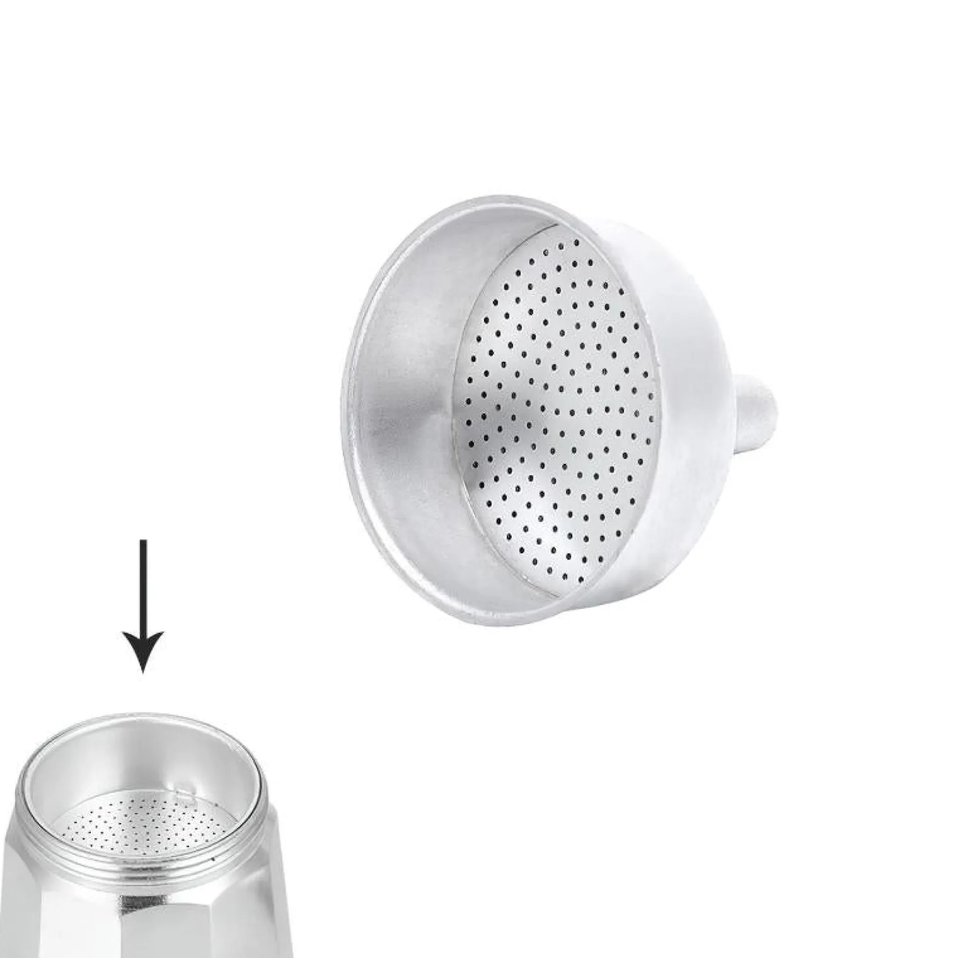 Embudo Cafetera Aluminio Classic / Inducción 2 Tazas