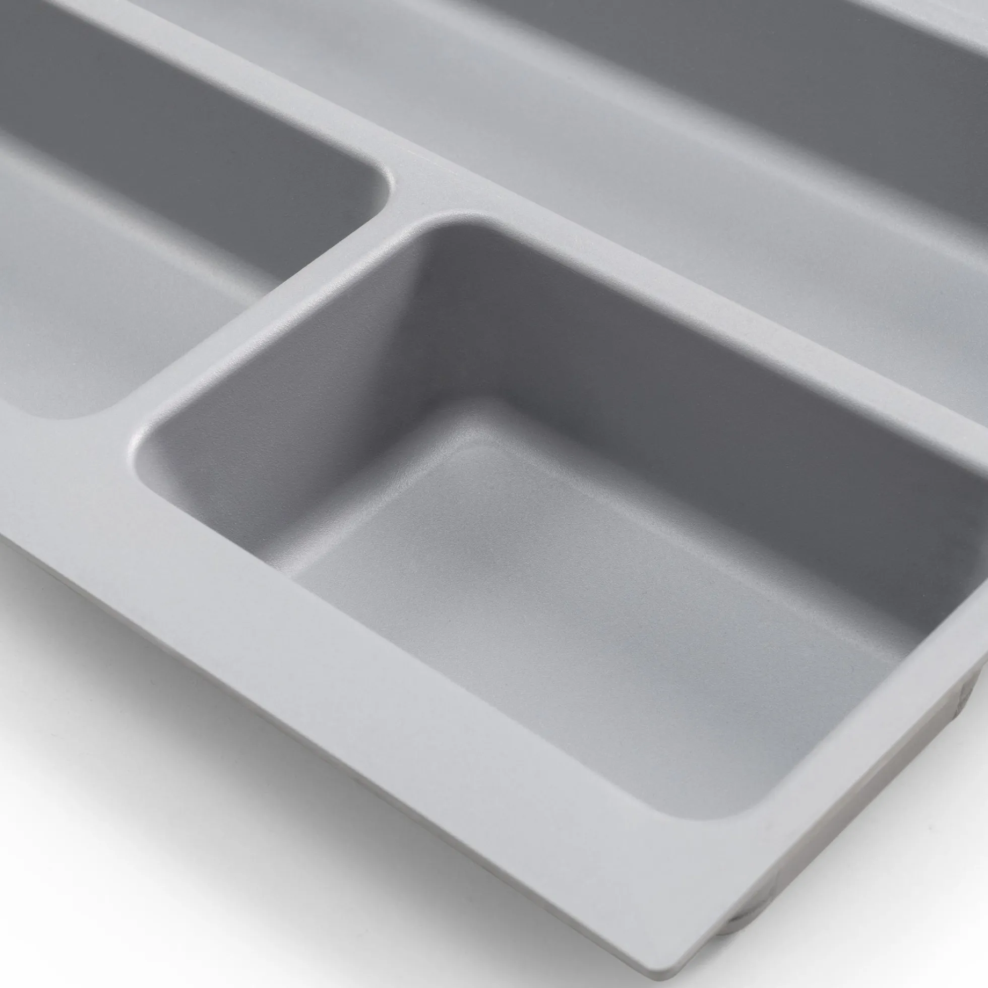 Emuca Cubertero Optima para cajón de cocina, módulo 900 mm, Plástico, Gris