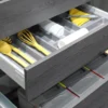 Emuca Cubertero para cajón de cocina, módulo 700 mm, Plástico, Gris