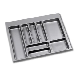 Emuca Cubertero para cajón de cocina, módulo 700 mm, Plástico, Gris
