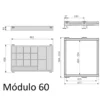 Emuca Kit Joyero y Bastidor de guías, regulable Módulo 60