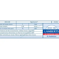 Enzimas Digestivas Lamberts 100 cápsulas