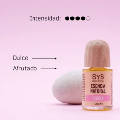 Esencia Natural Chicle SYS Aromas 12 ml | Aroma Dulce y Afrutado | Para Quemadores y Humidificadores