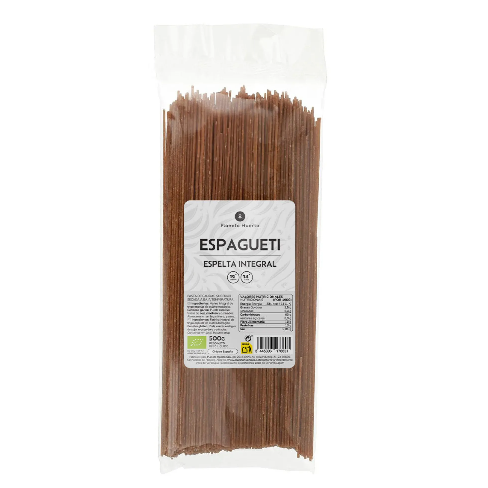 Espagueti de espelta integral ECO Planeta Huerto 500gr