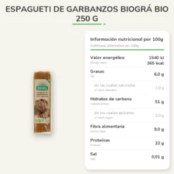 Espagueti de Garbanzos Biográ BIO 250 g