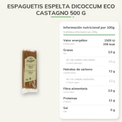 Espaguetis Espelta DICOCCUM ECO Castagno 500 g