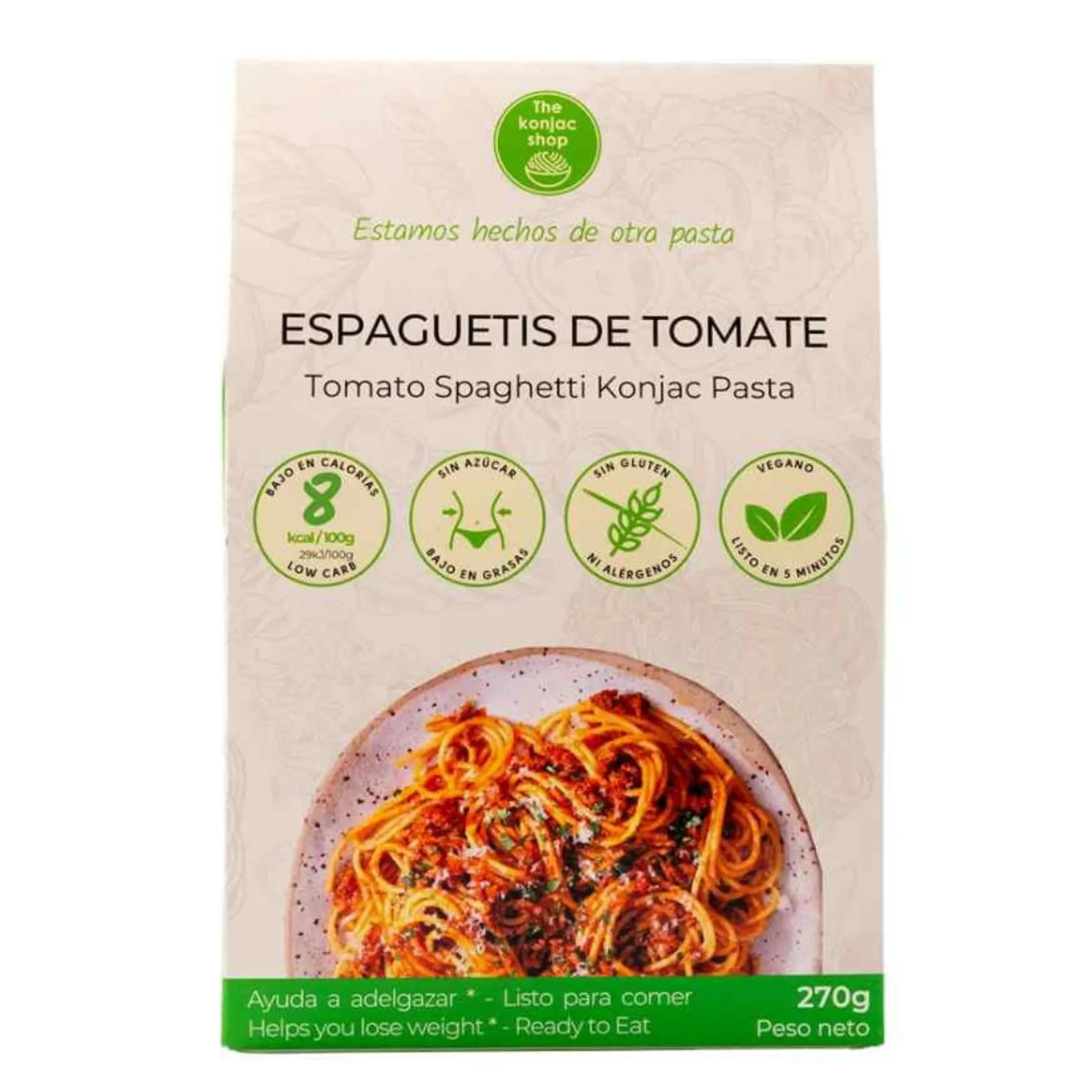 Espaguetis konjac tomate The Konjac Shop 270g