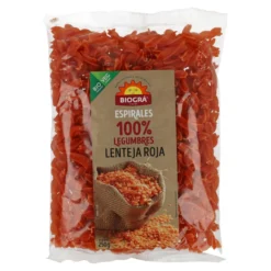 Espiral de lentejas rojas Biogra BIO, 250 g