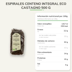 Espirales Centeno Integral ECO Castagno 500 g
