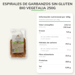 Espirales de Garbanzos Sin Gluten BIO Vegetalia 250g