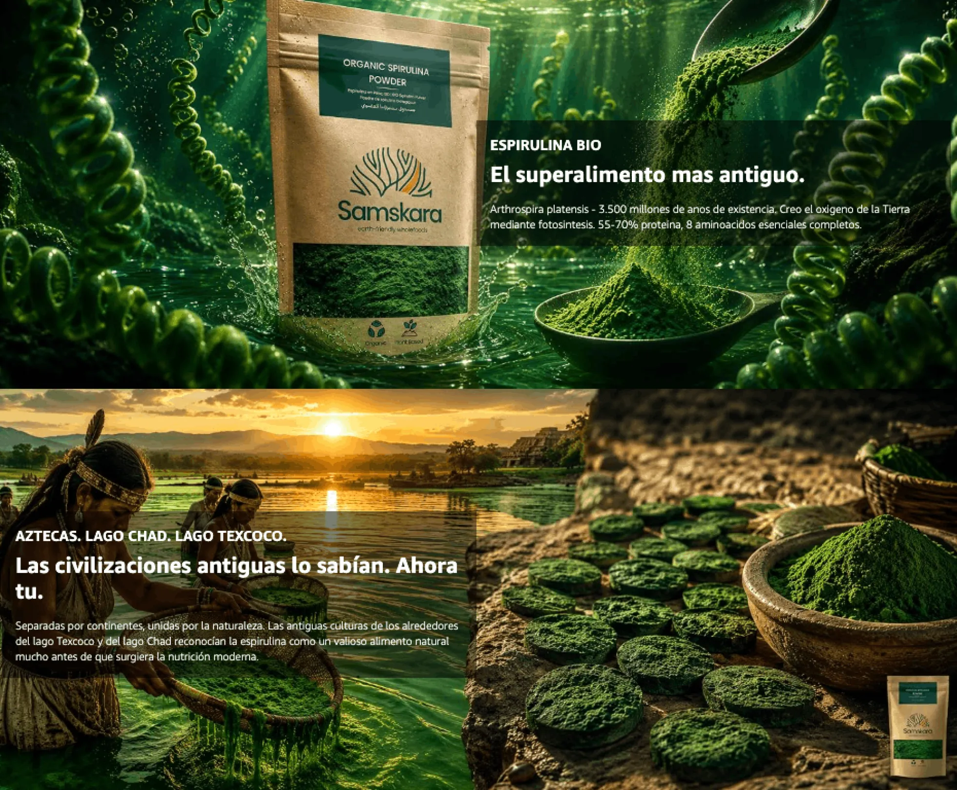 Espirulina En Polvo Bio - 500g | Superalimento Ecológico Vegano Para Batidos, Smoothies Y Zumos, Sin Azúcares Añadidos