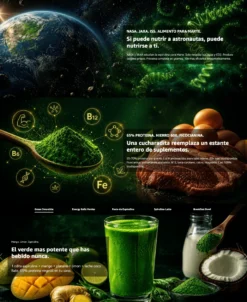 Espirulina En Polvo Bio - 500g | Superalimento Ecológico Vegano Para Batidos, Smoothies Y Zumos, Sin Azúcares Añadidos