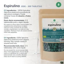 Espirulina 500mg BIO Planeta Huerto 300 tabletas