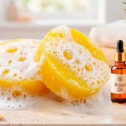 4 Esponjas Jabonosas Varios Usos. Aroma Piña. Ideal Para Viaje O Gym. Apta Todo Tipo De Piel. Con Aceite De Argán