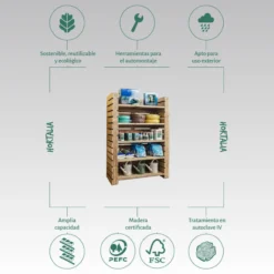 Estantería De Madera Para Plantas Maxima Hortalia