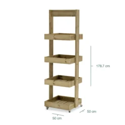 Estantería De Madera Para Plantas Casius 4 Bandejas Hortalia