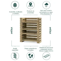 Estantería De Madera Para Plantas Augusta Hortalia