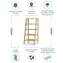 Estantería Expositor De Madera Para Plantas Marion Hortalia