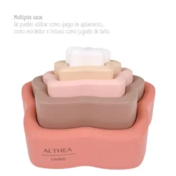 Estrella Apilable Sensorial Para Bebé De Silicona Orgánica Althea Living Multicolor