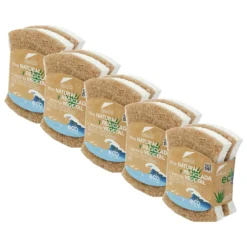 10 Estropajos con esponja vegetal Ergo Eco Friendly Kerkom (5 Packs de 2)