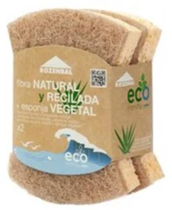 2 estropajos con esponja vegetal Ergo Eco Friendly Kerkom