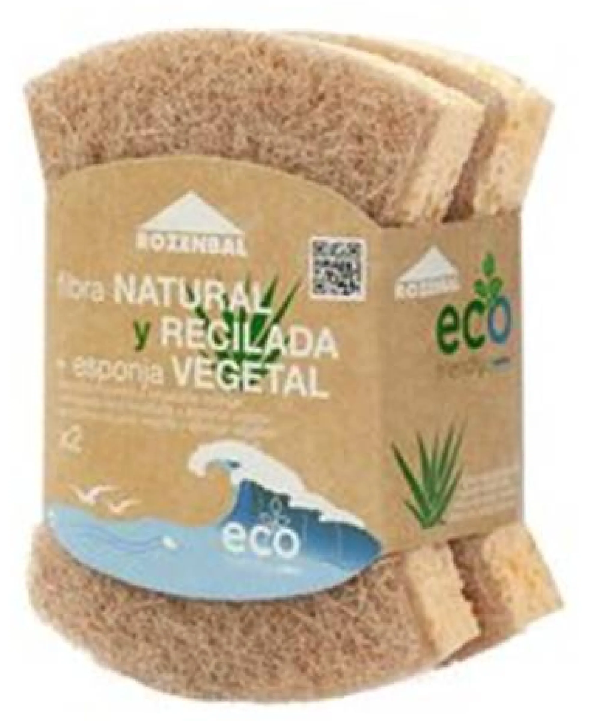 2 estropajos con esponja vegetal Ergo Eco Friendly Kerkom