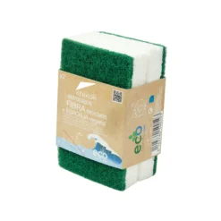 2 estropajos con esponja vegetal Eco Friendly Kerkom