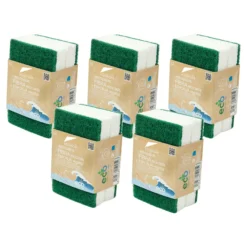 10 Estropajos con esponja vegetal Eco Friendly Kerkom (5 Packs de 2)