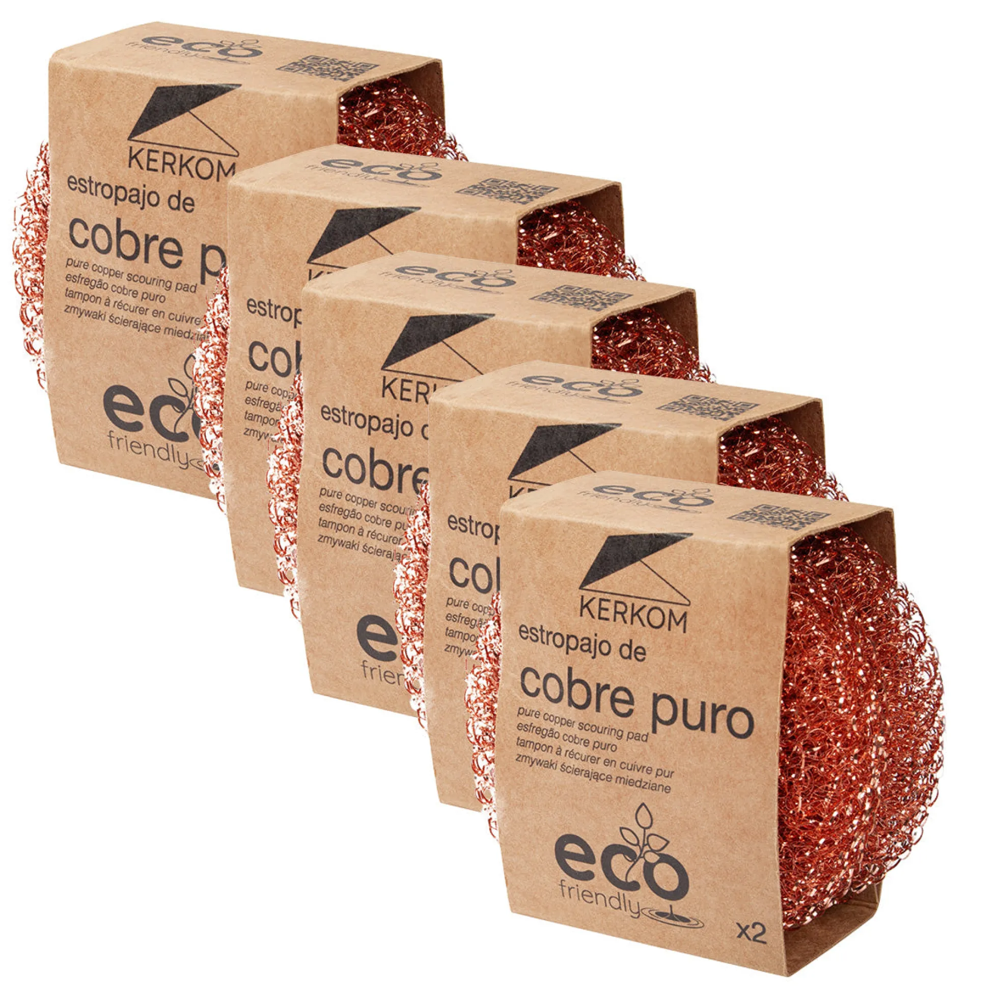 10 Estropajos de cobre puro Eco Friendly Kerkom (5 Packs de 2)