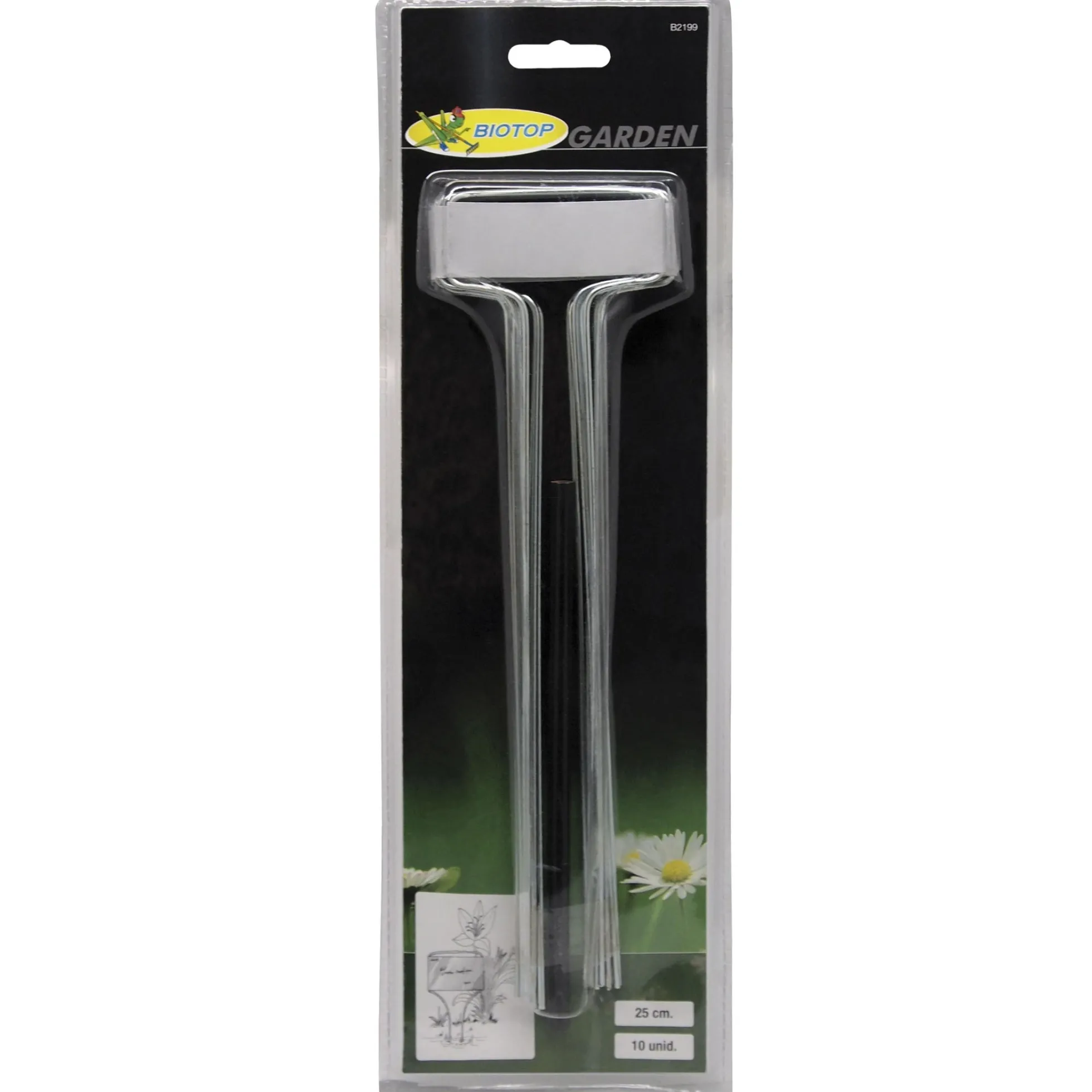 Etiquetas zinc 25 cm Biotop – 10 unidades + lápiz para huerto y jardín