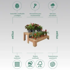 Expositor Escalera De Madera Podium Hortalia