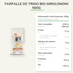 Farfalle de trigo bio Girolomoni 500g