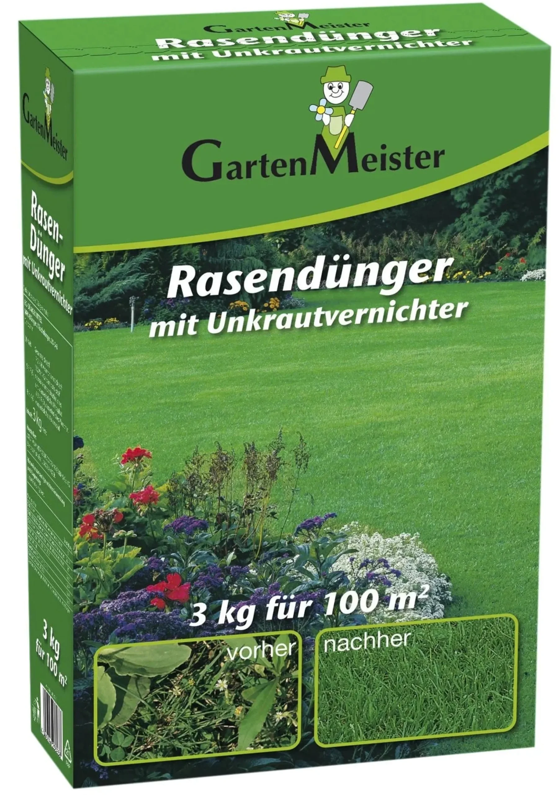 Fertilizante Césped + Herbicida 3 Kg Para 110 M², Elimina Malezas Y Abona 8 Semanas