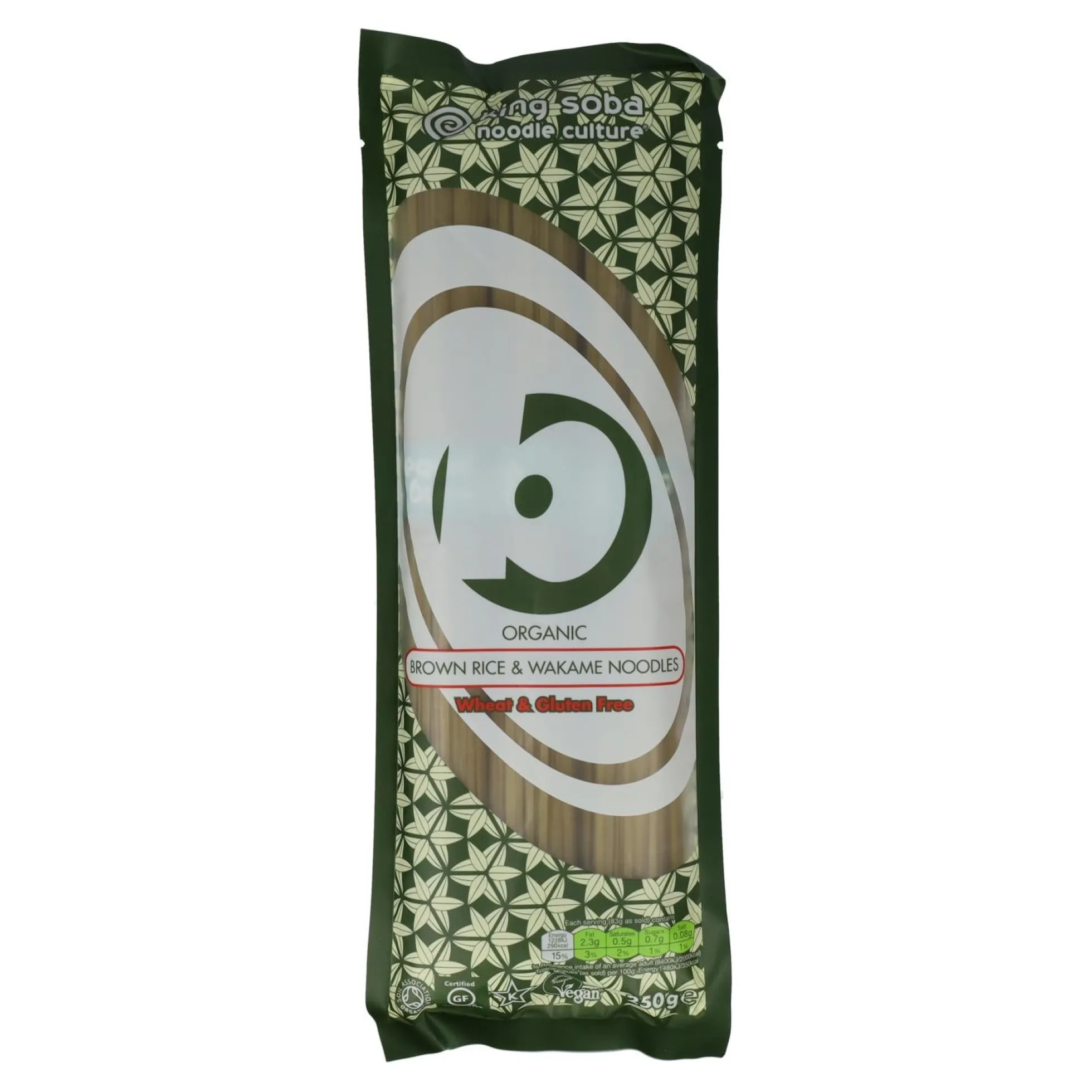 Fideos Noodles de Arroz integral y Alga Wakame King Soba 250 g