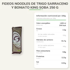 Fideos Noodles de Trigo Sarraceno y Boniato King Soba 250 g