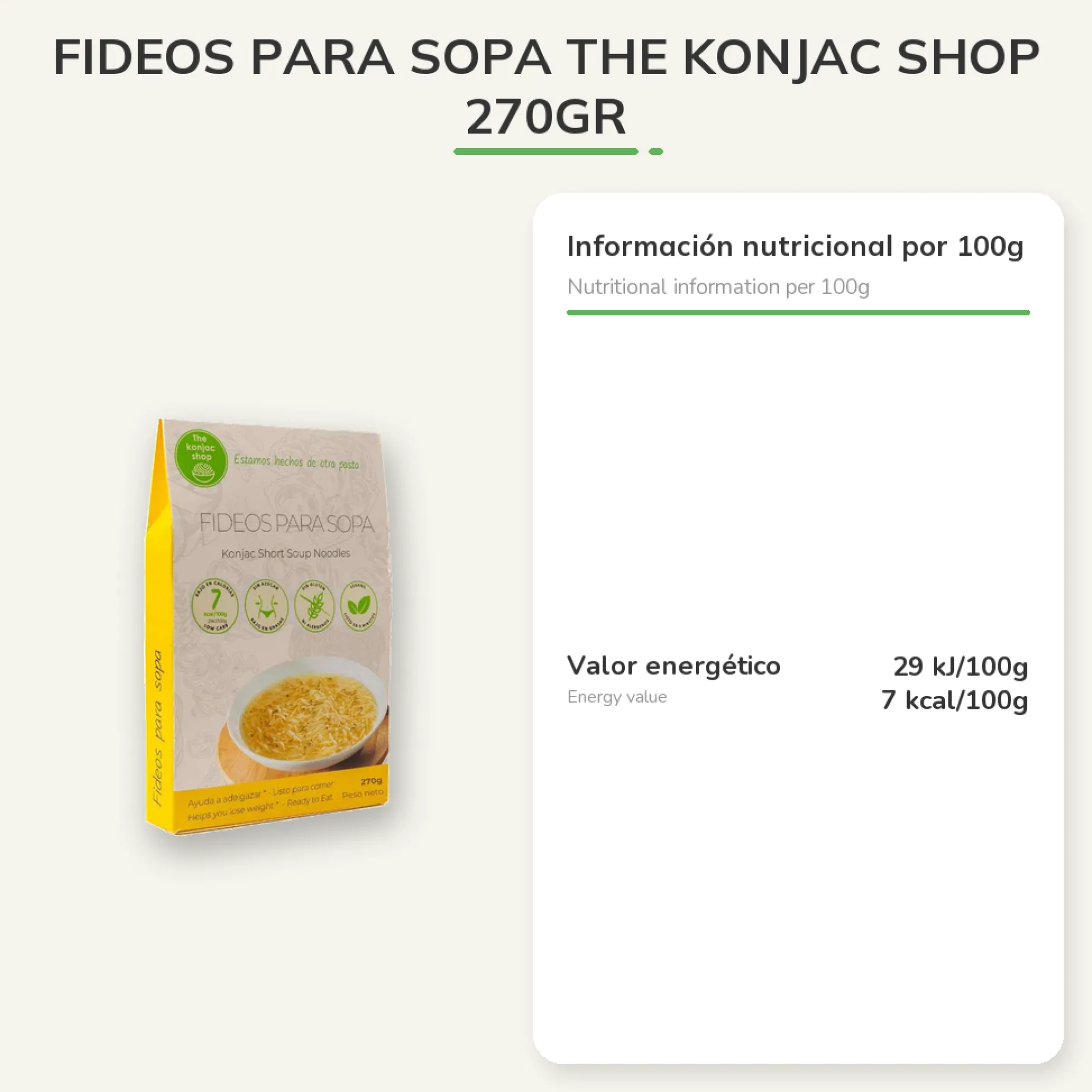 Fideos para sopa The Konjac Shop 270gr