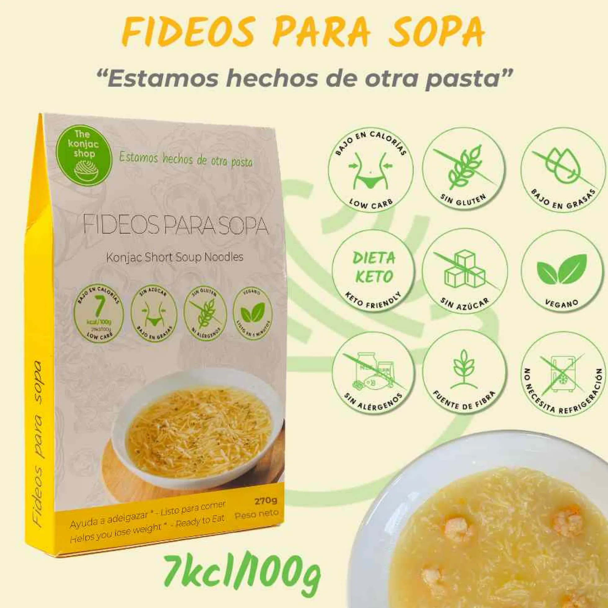 Fideos para sopa The Konjac Shop 270gr