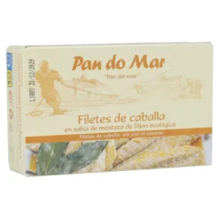 Filetes caballa en salsa mostaza de Dijón ecológica en Lata Pan do Mar120g
