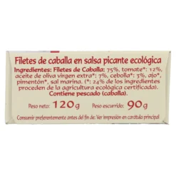 Filetes caballa en salsa picante ecológica en Lata Pan do Mar 120g
